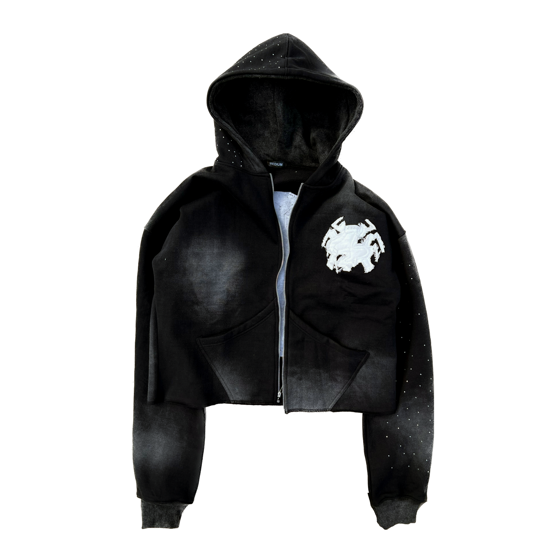 Abstract Zip Up - Black
